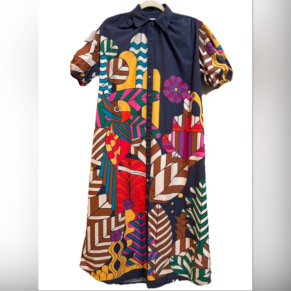 CAROLINA K Geometric Cotton Button Front
Valerie Pleated Kaftan Gown Dre… - Picture 10 of 12